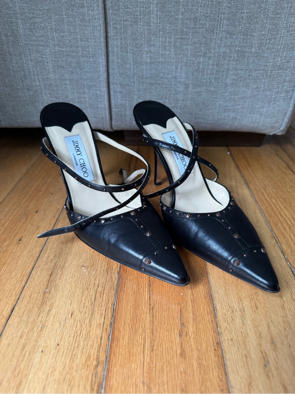 Jimmy Choo Black Studded Stiletto -Size 40